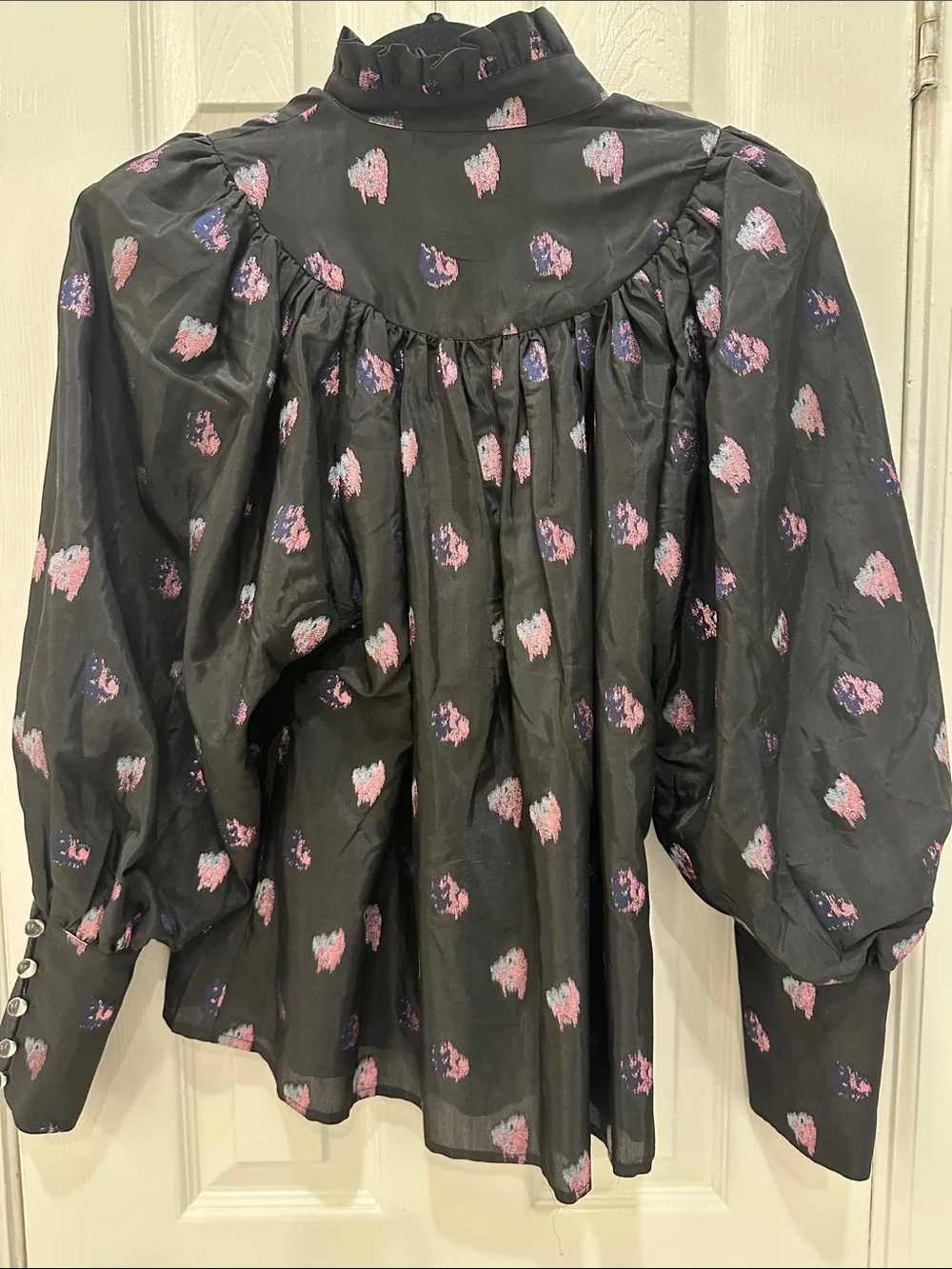 Tuckernuck Black Puff Sleeve Blouse